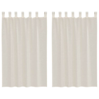 Voile Curtains with Tab Top 2 pcs Cream