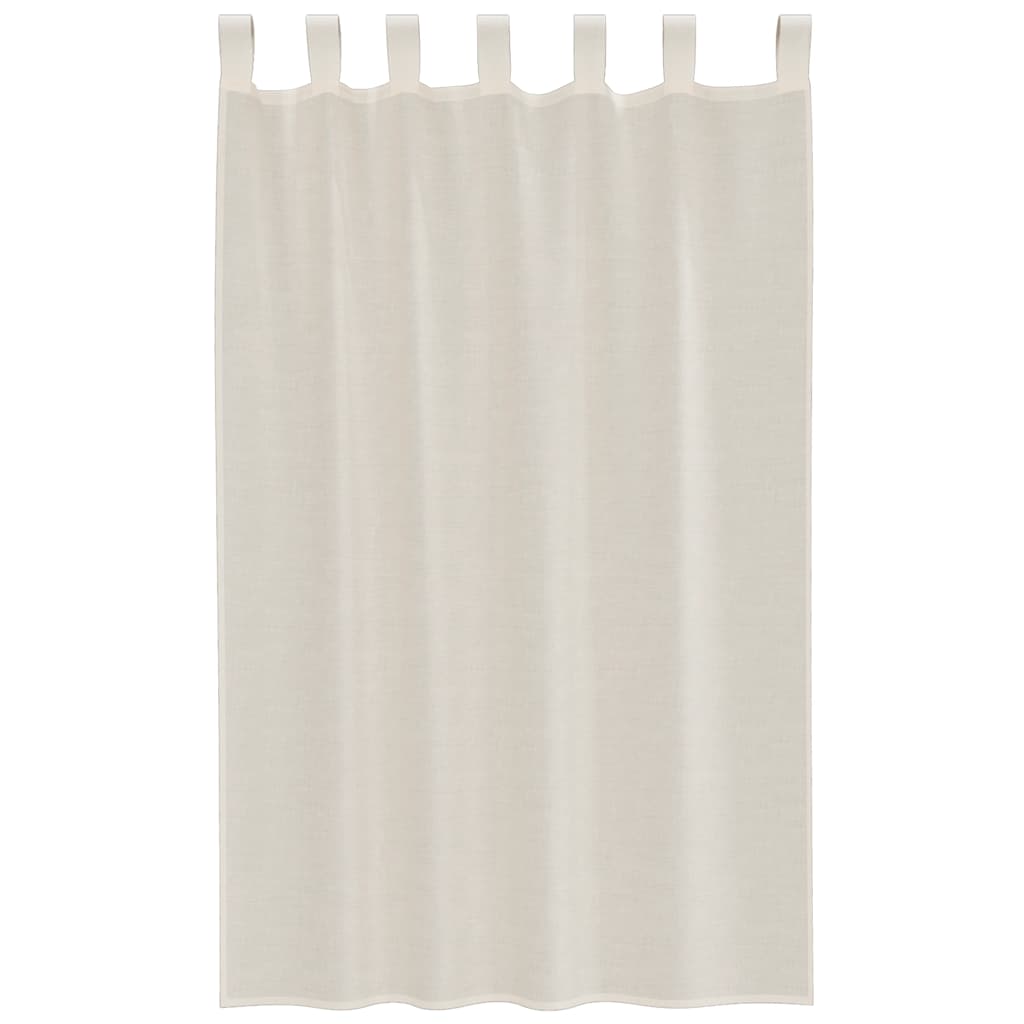 Voile Curtains with Tab Top 2 pcs Cream