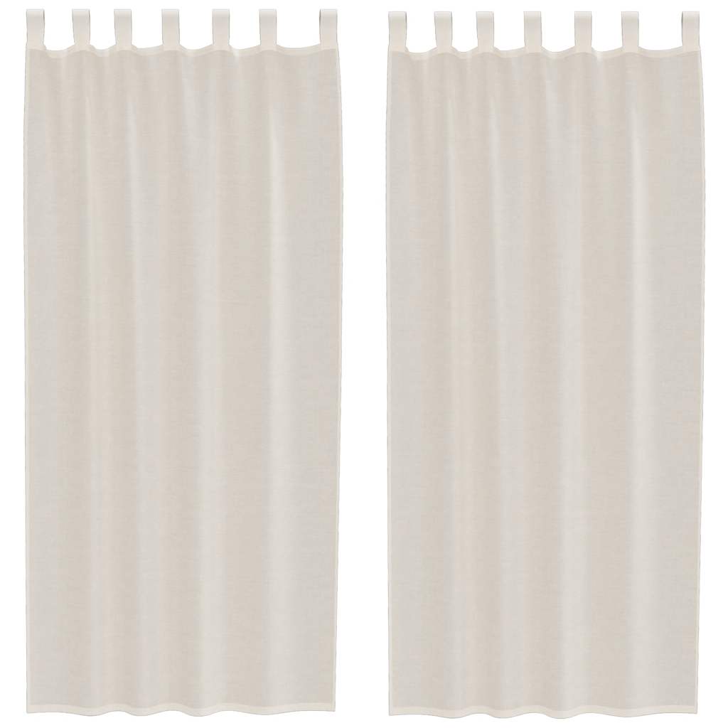 Voile Curtains with Tab Top 2 pcs Cream