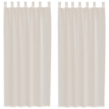 Voile Curtains with Tab Top 2 pcs Cream