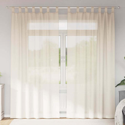 Voile Curtains with Tab Top 2 pcs Cream