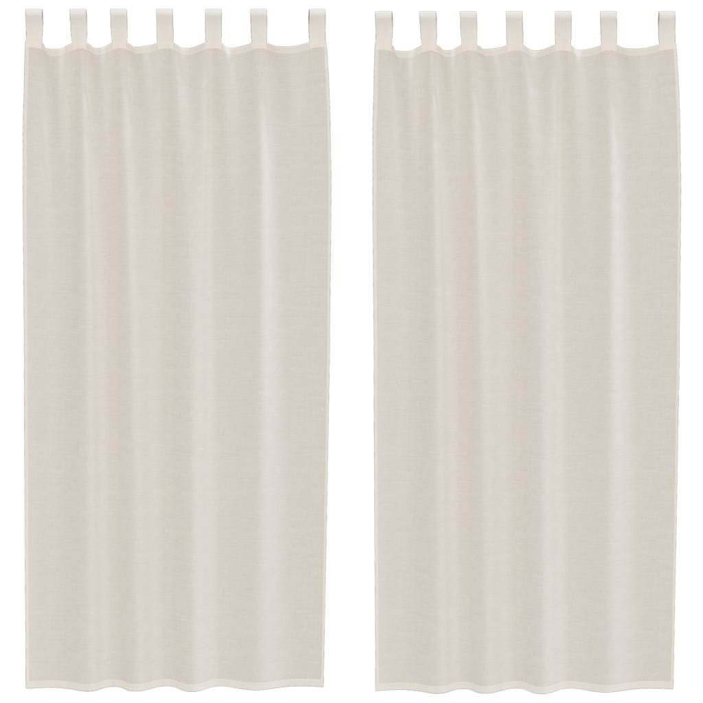 Voile Curtains with Tab Top 2 pcs Cream