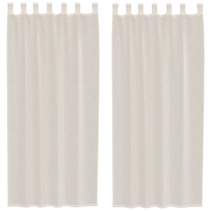Voile Curtains with Tab Top 2 pcs Cream
