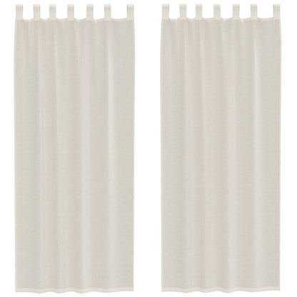 Voile Curtains with Tab Top 2 pcs Cream
