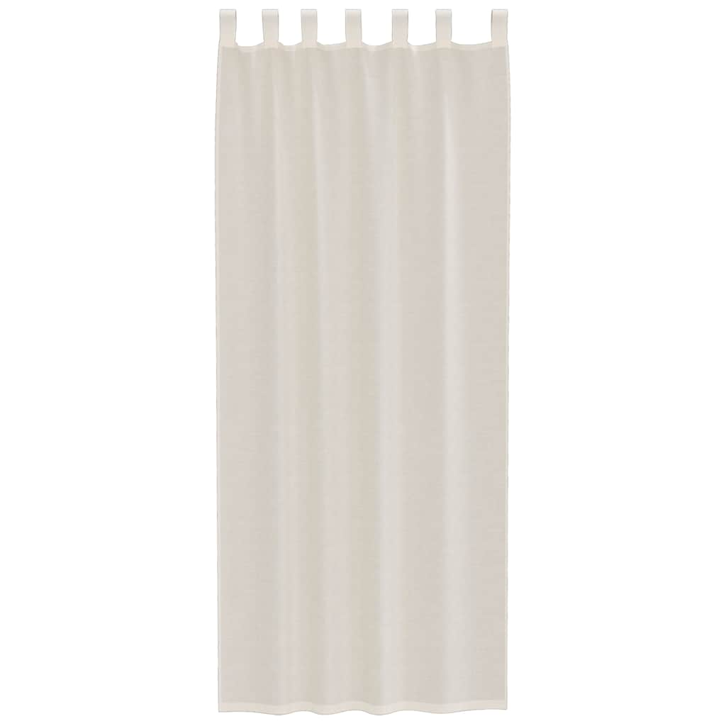 Voile Curtains with Tab Top 2 pcs Cream