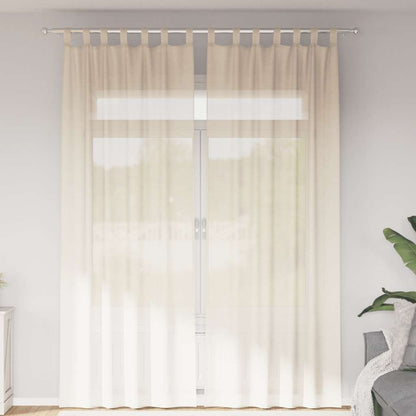 Voile Curtains with Tab Top 2 pcs Cream