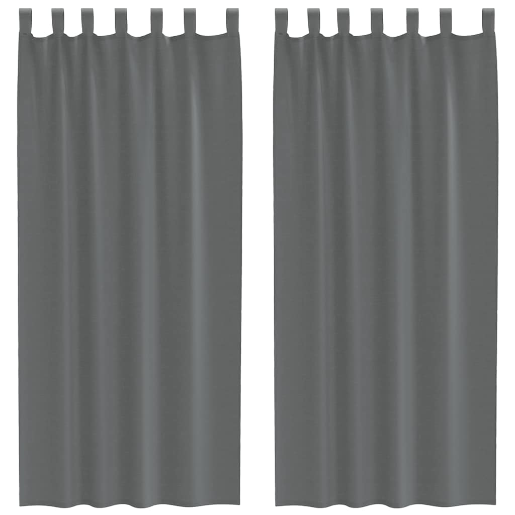 Voile Curtains with Loops 2 pcs Dark Grey 140x245 cm