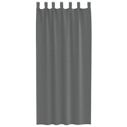 Voile Curtains with Loops 2 pcs Dark Grey 140x245 cm