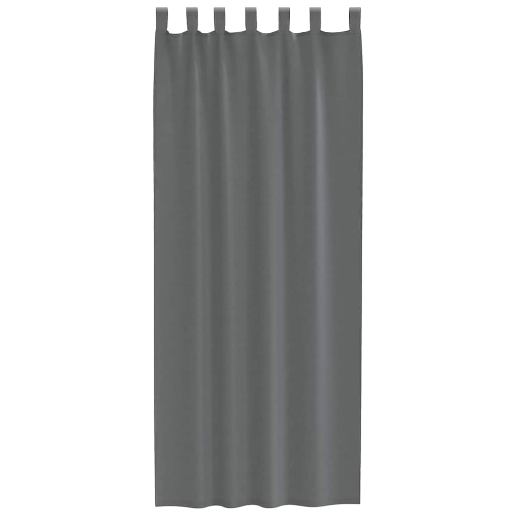 Voile Curtains with Loops 2 pcs Dark Grey 140x260 cm
