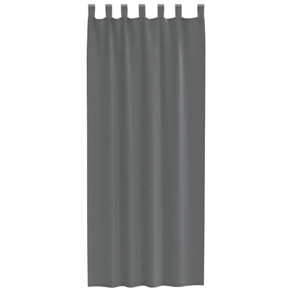 Voile Curtains with Loops 2 pcs Dark Grey 140x260 cm