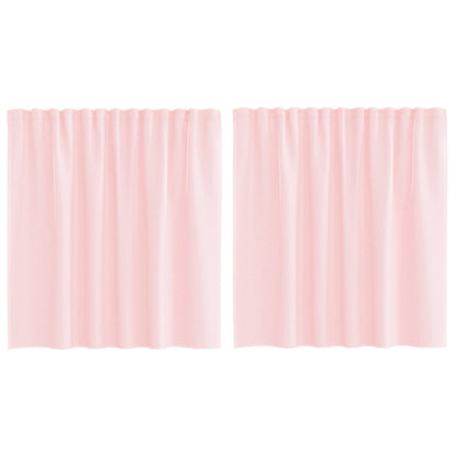 Voile Curtains with Loops 2 pcs Light Pink 140x140 cm