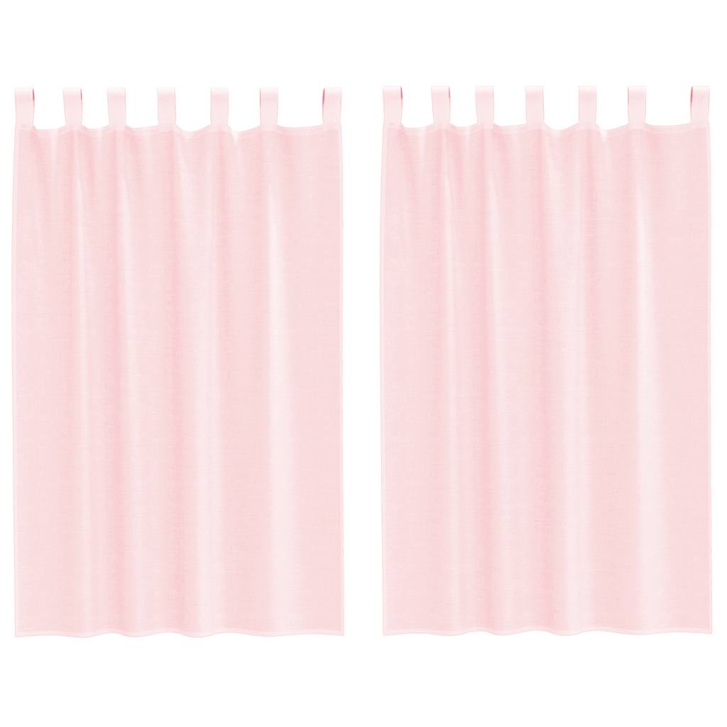 Voile Curtains with Loops 2 pcs Light Pink 140x175 cm