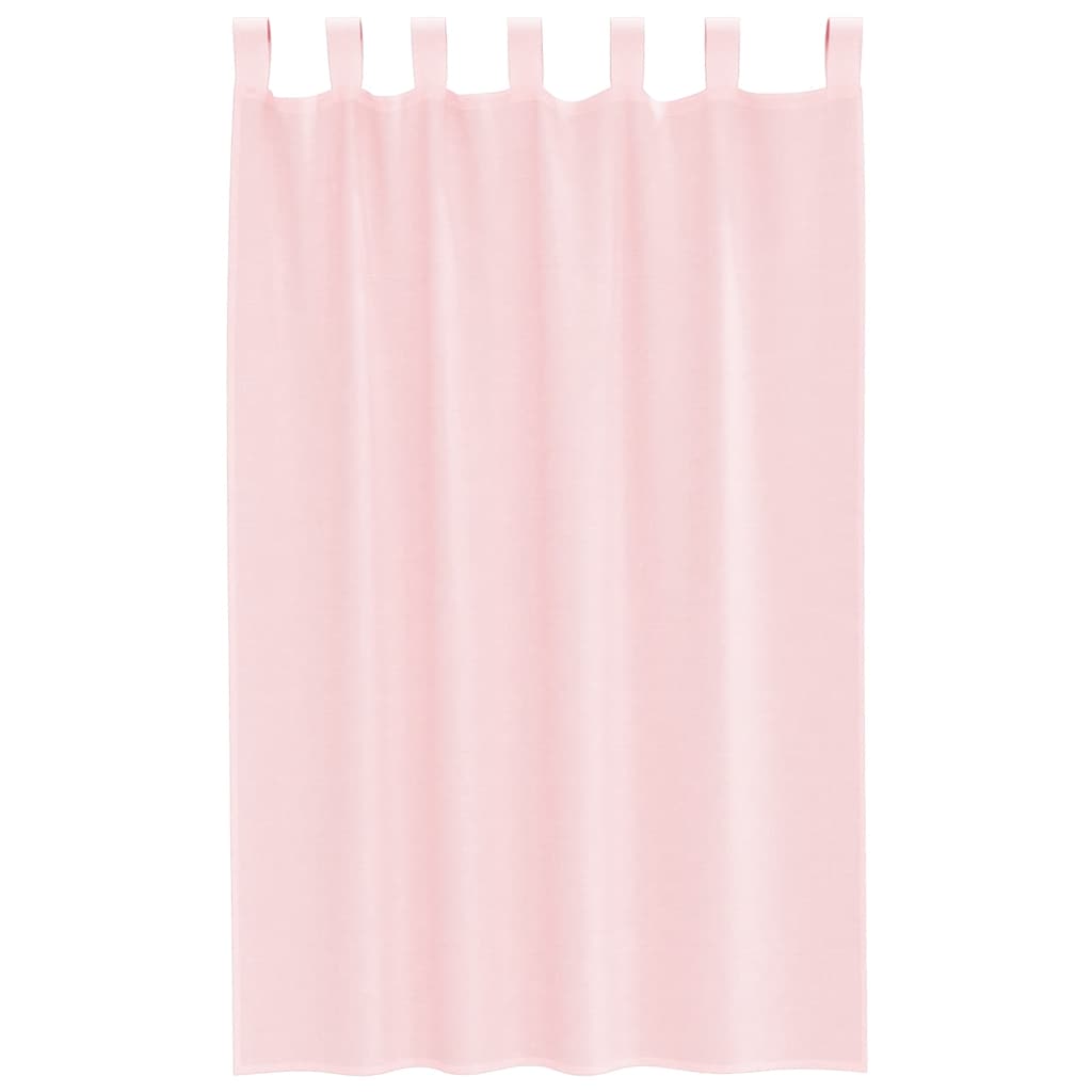 Voile Curtains with Loops 2 pcs Light Pink 140x175 cm
