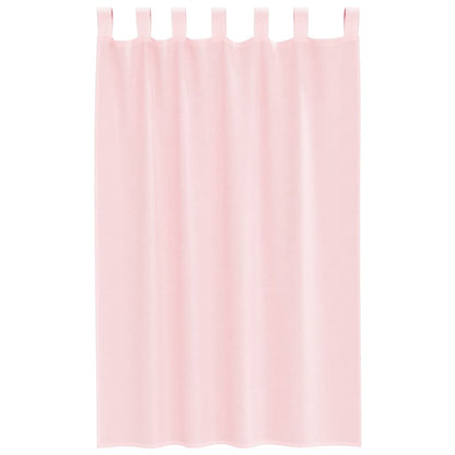 Voile Curtains with Loops 2 pcs Light Pink 140x175 cm