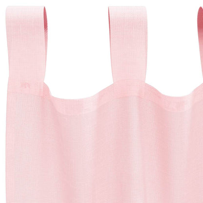 Voile Curtains with Loops 2 pcs Light Pink 140x175 cm