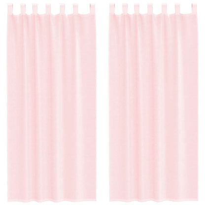 Voile Curtains with Loops 2 pcs Light Pink 140x225 cm