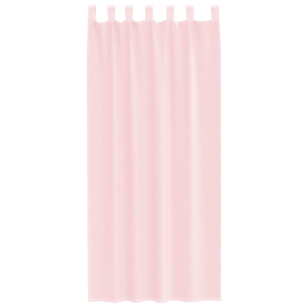 Voile Curtains with Loops 2 pcs Light Pink 140x225 cm