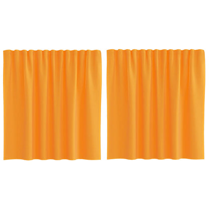 Voile Curtains with Loops 2 pcs Orange 140x140 cm