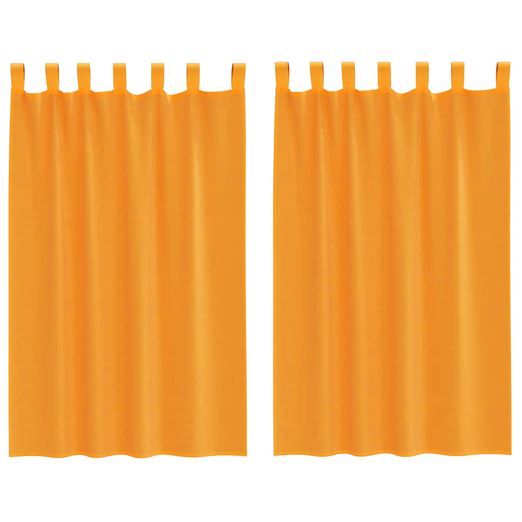 Voile Curtains with Loops 2 pcs Orange 140x175 cm