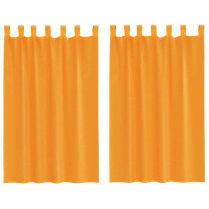 Voile Curtains with Loops 2 pcs Orange 140x175 cm