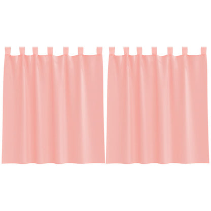 Voile Curtains with Loops 2 pcs Pink 140x140 cm