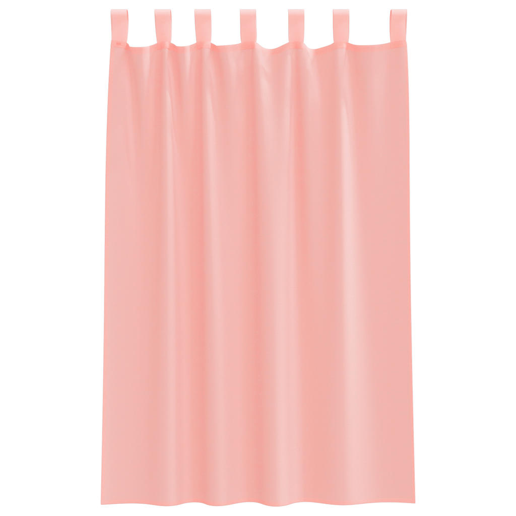 Voile Curtains with Loops 2 pcs Pink 140x175 cm