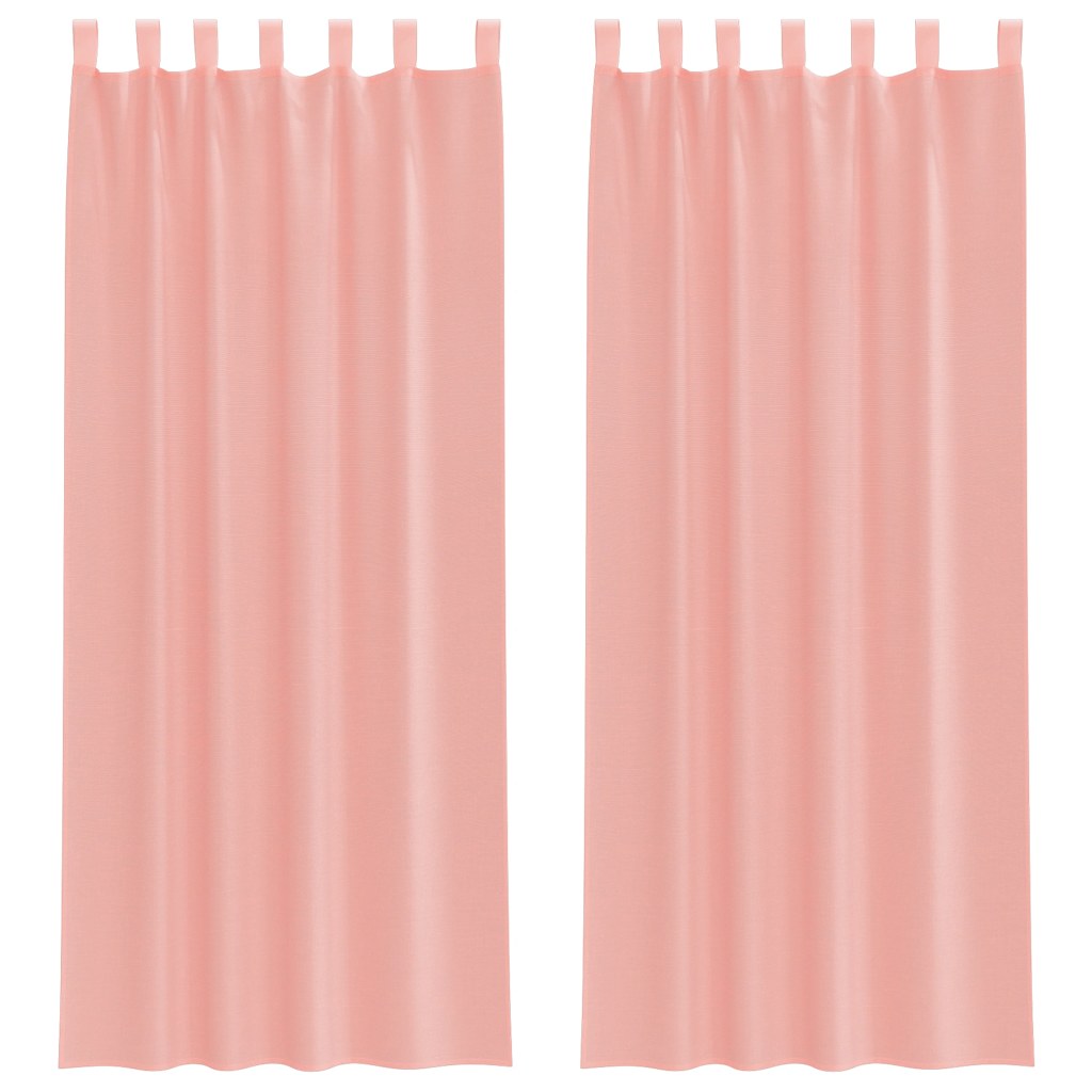 Voile Curtains with Loops 2 pcs Pink 140x260 cm