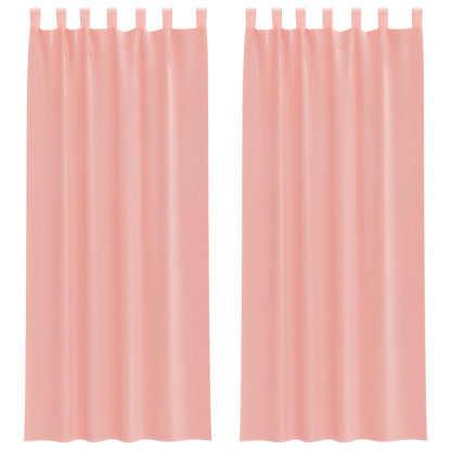 Voile Curtains with Loops 2 pcs Pink 140x260 cm
