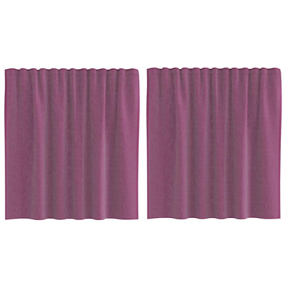 Voile Curtains with Loops 2 pcs Purple 140x140 cm