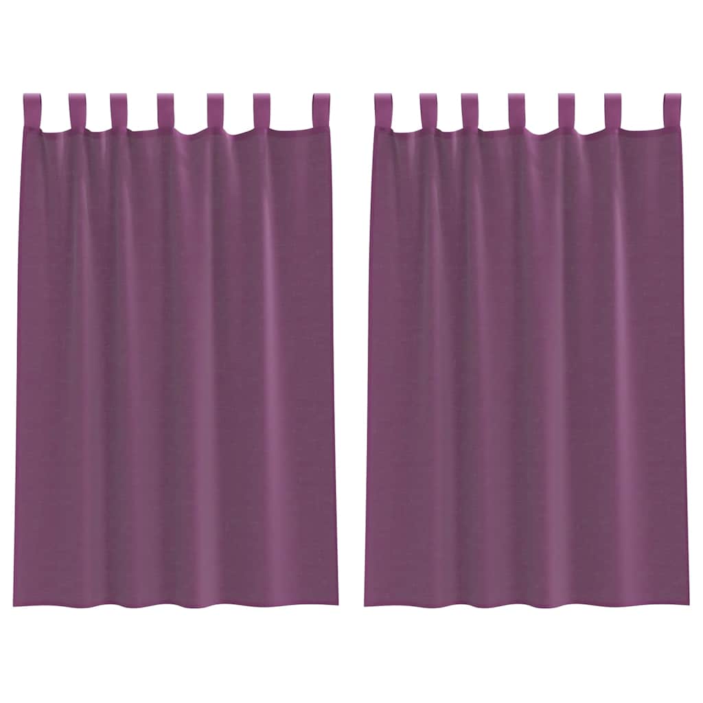Voile Curtains with Loops 2 pcs Purple 140x175 cm