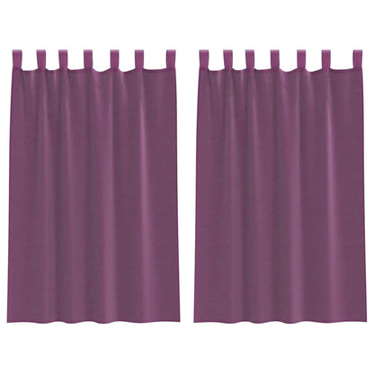 Voile Curtains with Loops 2 pcs Purple 140x175 cm