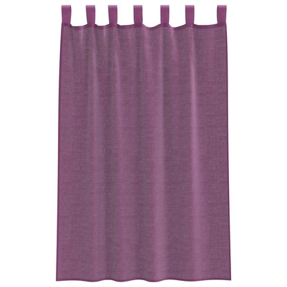 Voile Curtains with Loops 2 pcs Purple 140x175 cm