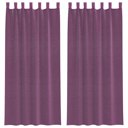 Voile Curtains with Loops 2 pcs Purple 140x225 cm