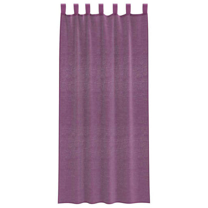 Voile Curtains with Loops 2 pcs Purple 140x225 cm