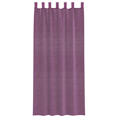 Voile Curtains with Loops 2 pcs Purple 140x245 cm