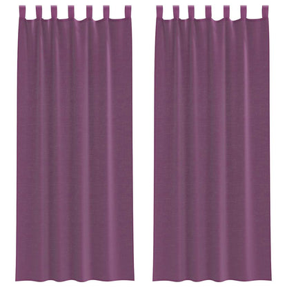 Voile Curtains with Loops 2 pcs Purple 140x260 cm
