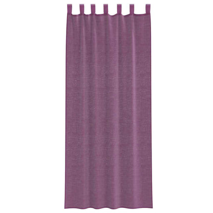 Voile Curtains with Loops 2 pcs Purple 140x260 cm