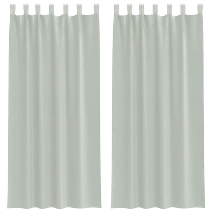 Voile Curtains with Loops 2 pcs Light Grey 140x225 cm