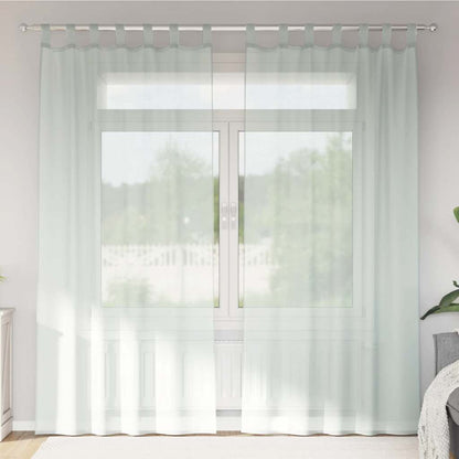Voile Curtains with Loops 2 pcs Light Grey 140x225 cm