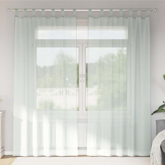 Voile Curtains with Loops 2 pcs Light Grey 140x225 cm