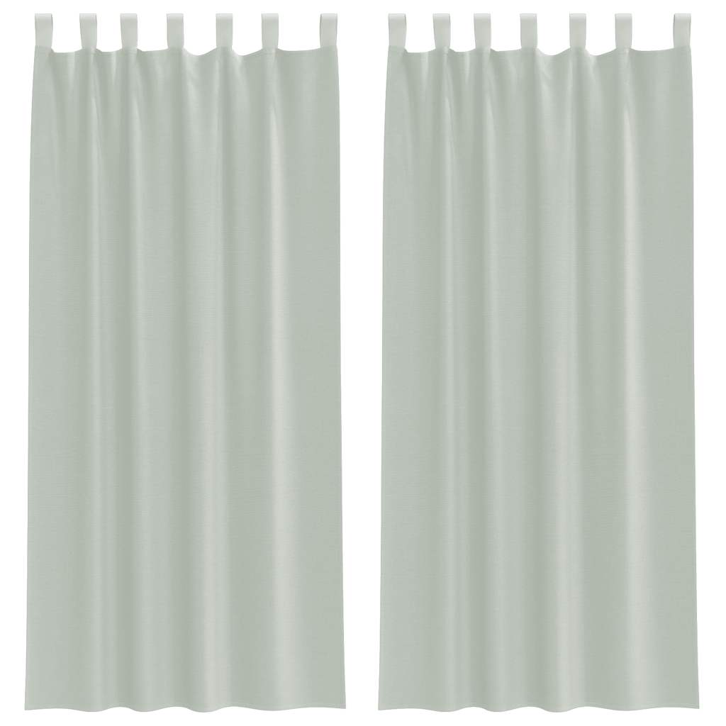 Voile Curtains with Loops 2 pcs Light Grey 140x245 cm