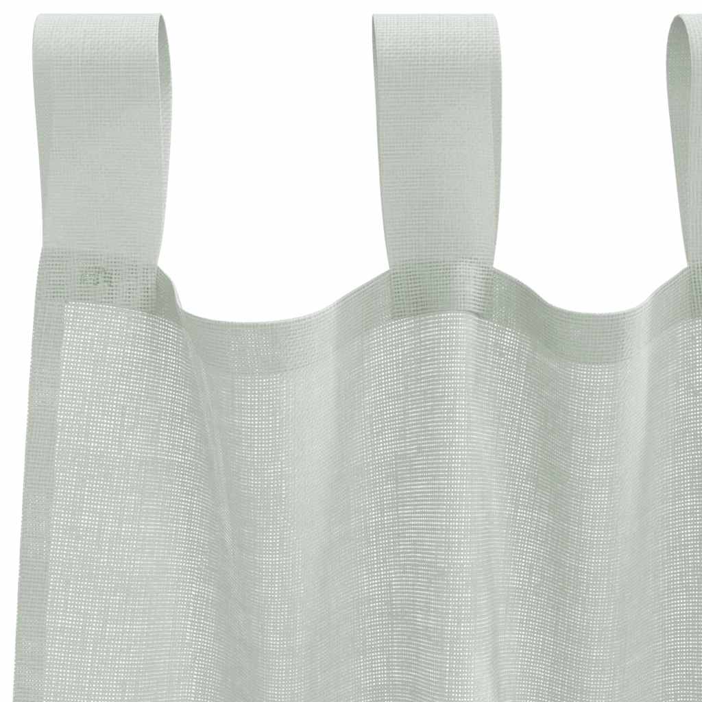 Voile Curtains with Loops 2 pcs Light Grey 140x260 cm