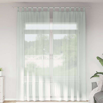 Voile Curtains with Loops 2 pcs Light Grey 140x260 cm