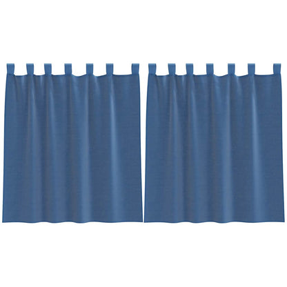 Voile Curtains with Loops 2 pcs Royal Blue 140x140 cm