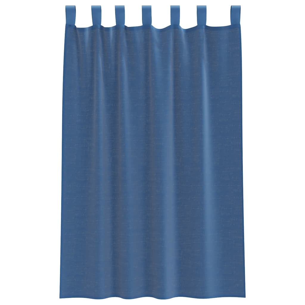 Voile Curtains with Loops 2 pcs Royal Blue 140x175 cm