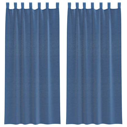 Voile Curtains with Loops 2 pcs Royal Blue 140x245 cm
