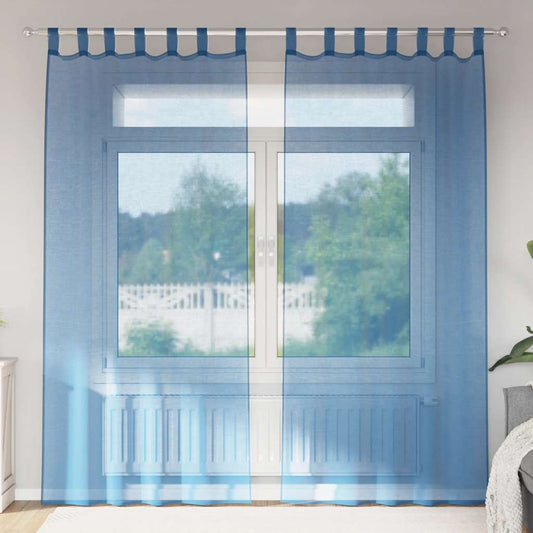 Voile Curtains with Loops 2 pcs Royal Blue 140x245 cm