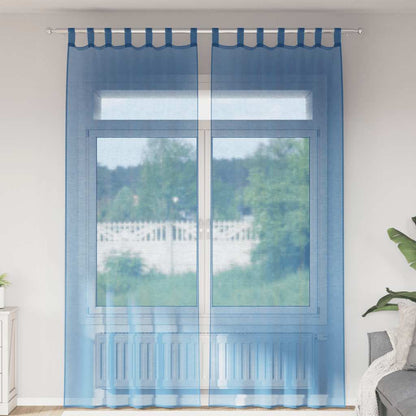 Voile Curtains with Loops 2 pcs Royal Blue 140x260 cm