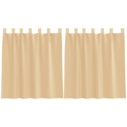 Voile Curtains with Loops 2 pcs Sand 140x140 cm