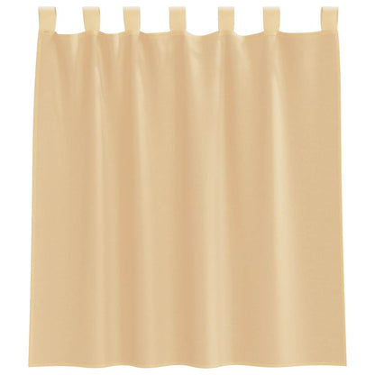 Voile Curtains with Loops 2 pcs Sand 140x140 cm